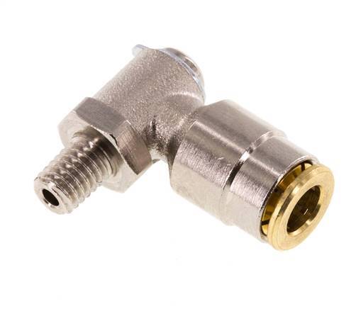 6mm x M 6 (konisch) 90° Winkel Steckverschraubung mit Außengewinde Messing NBR drehbarHochdruck