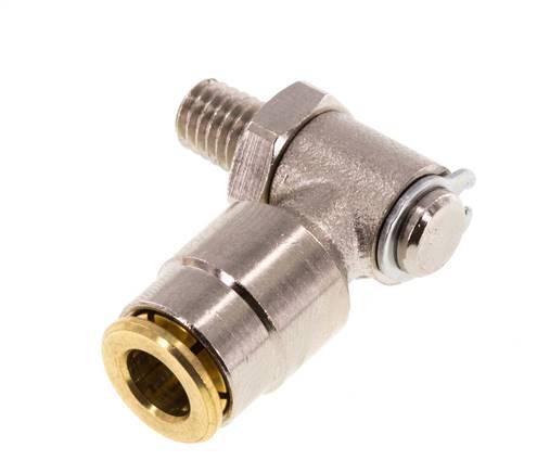 6mm x M 6 (konisch) 90° Winkel Steckverschraubung mit Außengewinde Messing NBR drehbarHochdruck