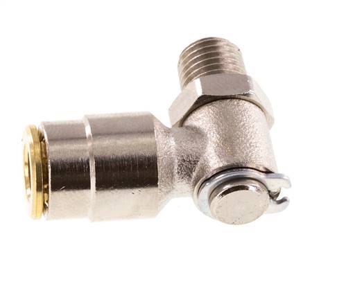 6mm x M 8 x 1 (konisch) 90 Grad Steckverschraubung mit Außengewinde Messing NBR drehbarHochdruck