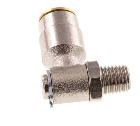 6mm x M 8 x 1 (konisch) 90 Grad Steckverschraubung mit Außengewinde Messing NBR drehbarHochdruck