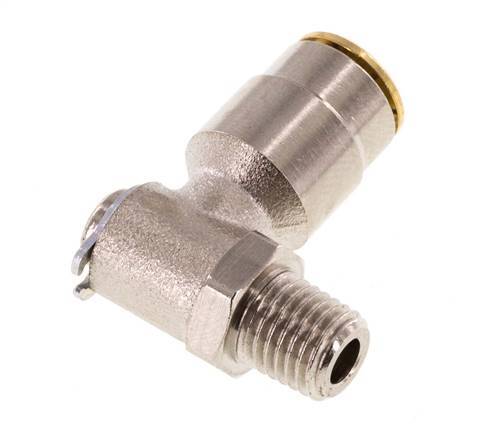 6mm x M 8 x 1 (konisch) 90 Grad Steckverschraubung mit Außengewinde Messing NBR drehbarHochdruck
