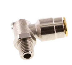 6mm x M 8 x 1 (konisch) 90 Grad Steckverschraubung mit Außengewinde Messing NBR drehbarHochdruck