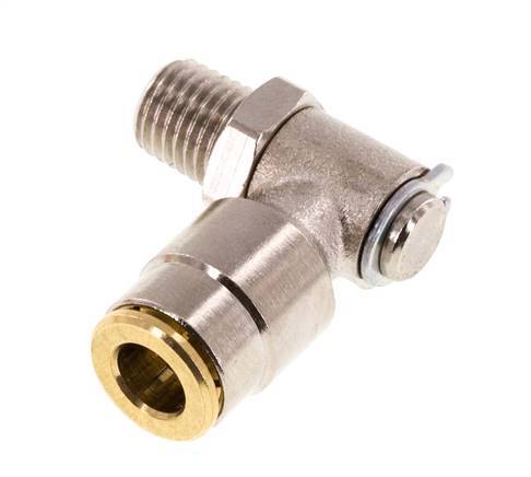 6mm x M 8 x 1 (konisch) 90 Grad Steckverschraubung mit Außengewinde Messing NBR drehbarHochdruck