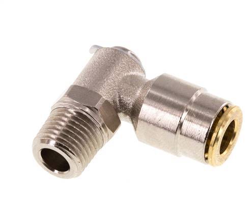 6mm x M 10 x 1 (konisch) 90 Grad Steckverschraubung mit Außengewinde Messing NBR drehbarHochdruck