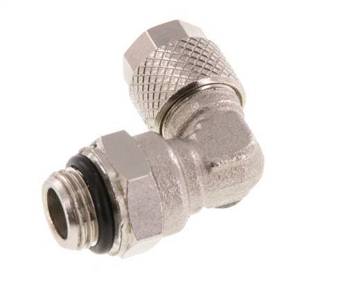 6x4 & G1/8'' Vernickelter Messing Winkel Aufsteckfitting mit Außengewinde NBR Drehbar [2 Stück]