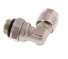 6x4 & G1/8'' Vernickelter Messing Winkel Aufsteckfitting mit Außengewinde NBR Drehbar [2 Stück]