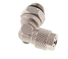 6x4 & G1/8'' Vernickelter Messing Winkel Aufsteckfitting mit Außengewinde NBR Drehbar [2 Stück]