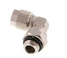 6x4 & G1/8'' Vernickelter Messing Winkel Aufsteckfitting mit Außengewinde NBR Drehbar [2 Stück]