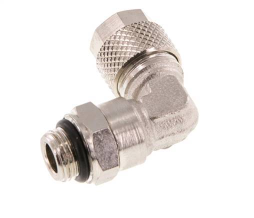 8x6 & G1/8'' Vernickelter Messing Winkel Aufsteckfitting mit Außengewinde NBR Drehbar [2 Stück]