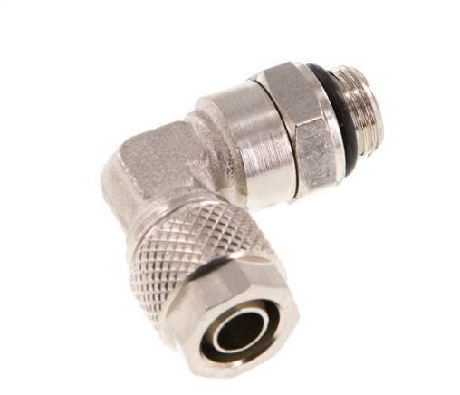 8x6 & G1/8'' Vernickelter Messing Winkel Aufsteckfitting mit Außengewinde NBR Drehbar [2 Stück]