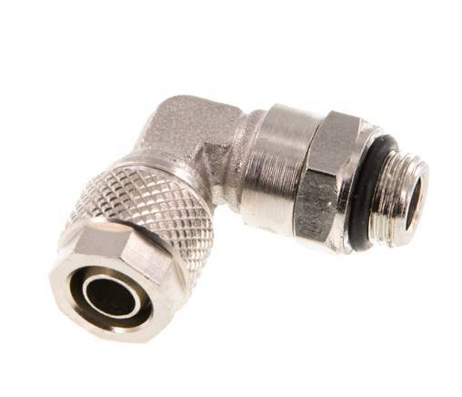 8x6 & G1/8'' Vernickelter Messing Winkel Aufsteckfitting mit Außengewinde NBR Drehbar [2 Stück]