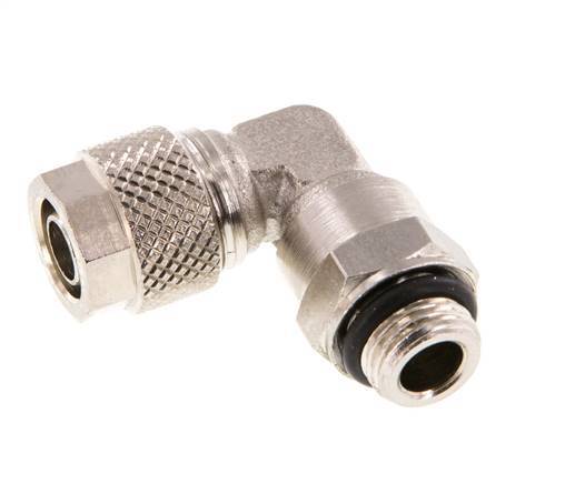 8x6 & G1/8'' Vernickelter Messing Winkel Aufsteckfitting mit Außengewinde NBR Drehbar [2 Stück]