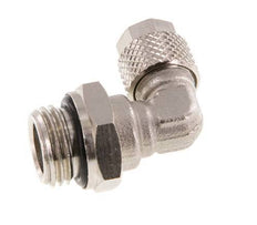 6x4 & G1/4'' Vernickelter Messing Winkel Aufsteckfitting mit Außengewinde NBR Drehbar [2 Stück]