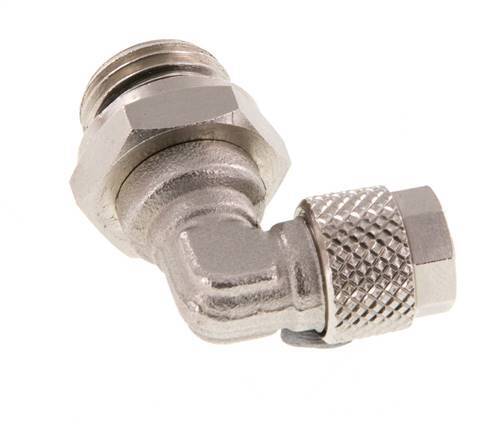 6x4 & G1/4'' Vernickelter Messing Winkel Aufsteckfitting mit Außengewinde NBR Drehbar [2 Stück]