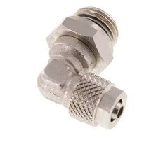 6x4 & G1/4'' Vernickelter Messing Winkel Aufsteckfitting mit Außengewinde NBR Drehbar [2 Stück]