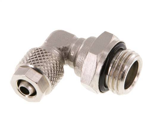 6x4 & G1/4'' Vernickelter Messing Winkel Aufsteckfitting mit Außengewinde NBR Drehbar [2 Stück]