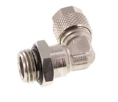 8x6 & G1/4'' Vernickelter Messing Winkel Aufsteckfitting mit Außengewinde NBR Drehbar [2 Stück]