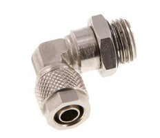 8x6 & G1/4'' Vernickelter Messing Winkel Aufsteckfitting mit Außengewinde NBR Drehbar [2 Stück]