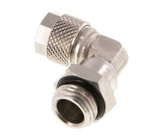 8x6 & G1/4'' Vernickelter Messing Winkel Aufsteckfitting mit Außengewinde NBR Drehbar [2 Stück]