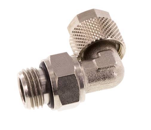 10x8 & G1/4'' Vernickelter Messing Winkel Aufsteckfitting mit Außengewinde NBR Drehbar [2 Stück]