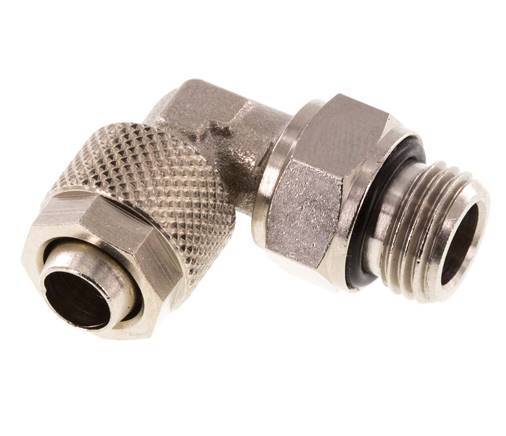 10x8 & G1/4'' Vernickelter Messing Winkel Aufsteckfitting mit Außengewinde NBR Drehbar [2 Stück]