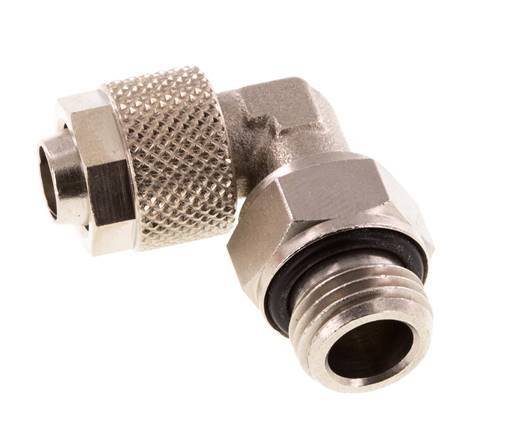 10x8 & G1/4'' Vernickelter Messing Winkel Aufsteckfitting mit Außengewinde NBR Drehbar [2 Stück]