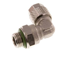 6x4 & G1/8'' Vernickelter Messing Winkel Aufsteckfitting mit Außengewinde FKM Drehbar [2 Stück]