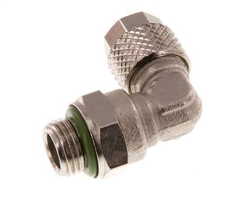 6x4 & G1/8'' Nickel plated Brass Elbow Push-on Fitting with Male Threads FKM Rotatable [2 Pieces]