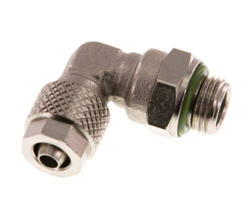 6x4 & G1/8'' Vernickelter Messing Winkel Aufsteckfitting mit Außengewinde FKM Drehbar [2 Stück]