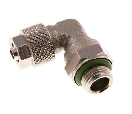 6x4 & G1/8'' Vernickelter Messing Winkel Aufsteckfitting mit Außengewinde FKM Drehbar [2 Stück]