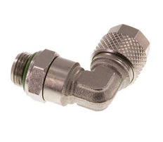 8x6 & G1/8'' Nickel plated Brass Elbow Push-on Fitting with Male Threads FKM Rotatable [2 Pieces]