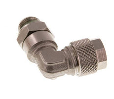 8x6 & G1/8'' Vernickelter Messing Winkel Aufsteckfitting mit Außengewinde FKM Drehbar [2 Stück]