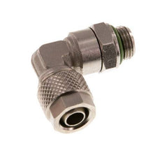 8x6 & G1/8'' Vernickelter Messing Winkel Aufsteckfitting mit Außengewinde FKM Drehbar [2 Stück]