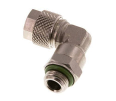 8x6 & G1/8'' Vernickelter Messing Winkel Aufsteckfitting mit Außengewinde FKM Drehbar [2 Stück]