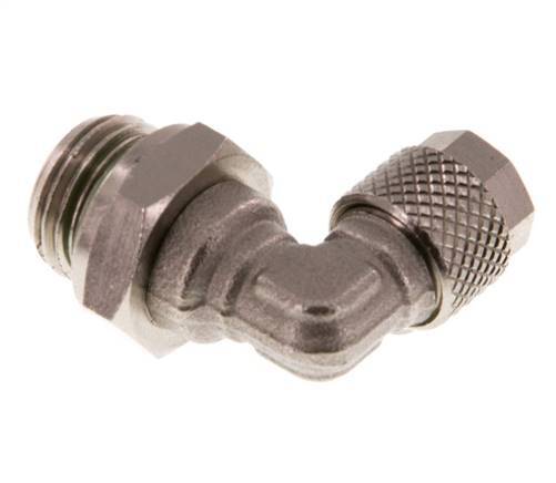 6x4 & G1/4'' Vernickelter Messing Winkel Aufsteckfitting mit Außengewinde FKM Drehbar [2 Stück]