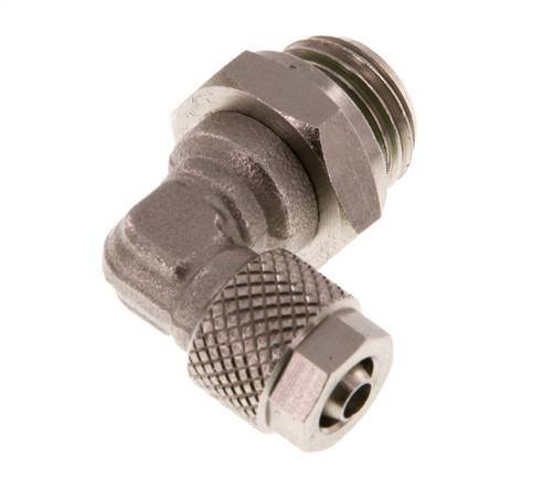 6x4 & G1/4'' Vernickelter Messing Winkel Aufsteckfitting mit Außengewinde FKM Drehbar [2 Stück]