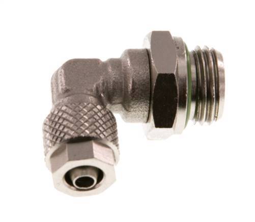 6x4 & G1/4'' Vernickelter Messing Winkel Aufsteckfitting mit Außengewinde FKM Drehbar [2 Stück]