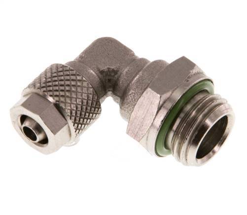 6x4 & G1/4'' Vernickelter Messing Winkel Aufsteckfitting mit Außengewinde FKM Drehbar [2 Stück]