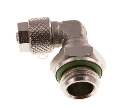 6x4 & G1/4'' Vernickelter Messing Winkel Aufsteckfitting mit Außengewinde FKM Drehbar [2 Stück]
