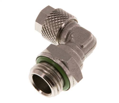 6x4 & G1/4'' Vernickelter Messing Winkel Aufsteckfitting mit Außengewinde FKM Drehbar [2 Stück]