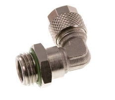 8x6 & G1/4'' Vernickelter Messing Winkel Aufsteckfitting mit Außengewinde FKM Drehbar [2 Stück]