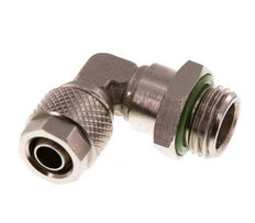 8x6 & G1/4'' Vernickelter Messing Winkel Aufsteckfitting mit Außengewinde FKM Drehbar [2 Stück]