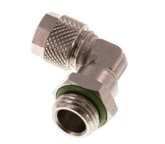 8x6 & G1/4'' Vernickelter Messing Winkel Aufsteckfitting mit Außengewinde FKM Drehbar [2 Stück]