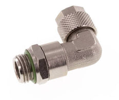 10x8 & G1/4'' Vernickelter Messing Winkel Aufsteckfitting mit Außengewinde FKM Drehbar