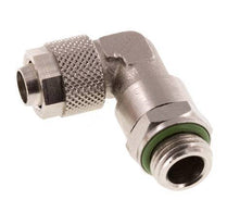 10x8 & G1/4'' Vernickelter Messing Winkel Aufsteckfitting mit Außengewinde FKM Drehbar