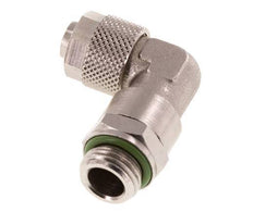 10x8 & G1/4'' Vernickelter Messing Winkel Aufsteckfitting mit Außengewinde FKM Drehbar