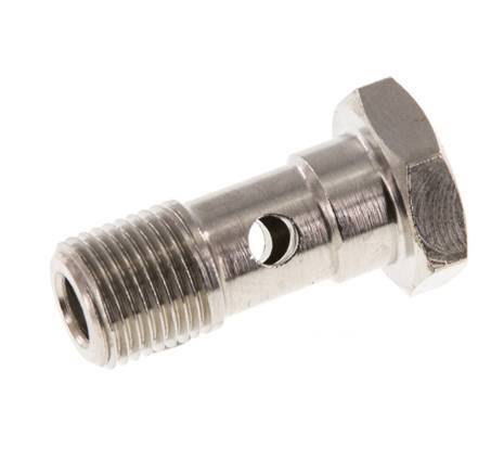 1-Wege-Banjo-Bolzen aus vernickeltem Messing mit G1/8'' Außengewinde L22,5mm [5 Stück]