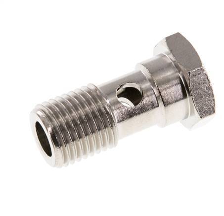 1-way nickel-plated Brass Banjo Bolt with G1/4'' Male Threads L28mm [2 Pieces]