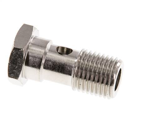 1-way nickel-plated Brass Banjo Bolt with G1/4'' Male Threads L28mm [2 Pieces]
