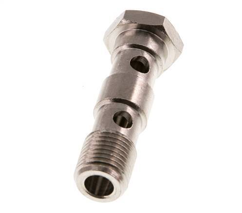 2-Wege-Banjo-Bolzen aus vernickeltem Messing mit G1/4'' Außengewinde L46mm [2 Stück]